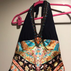 Paisley, jeweled halter